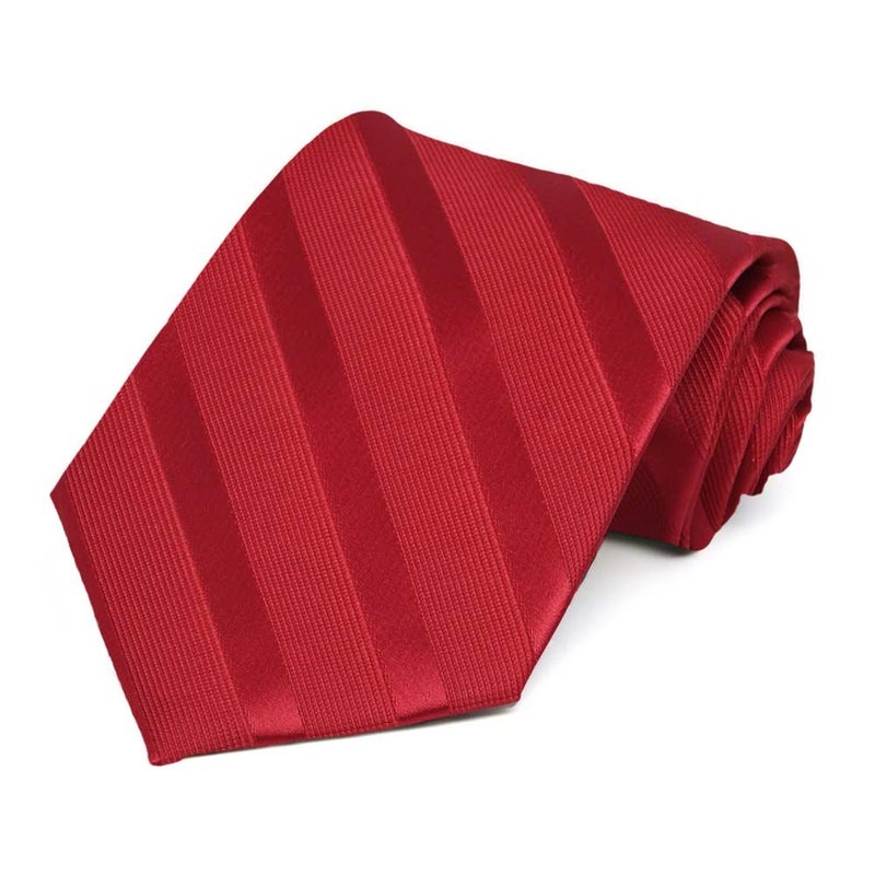 tiemart Striped Tie (Red Elite) - Image 1